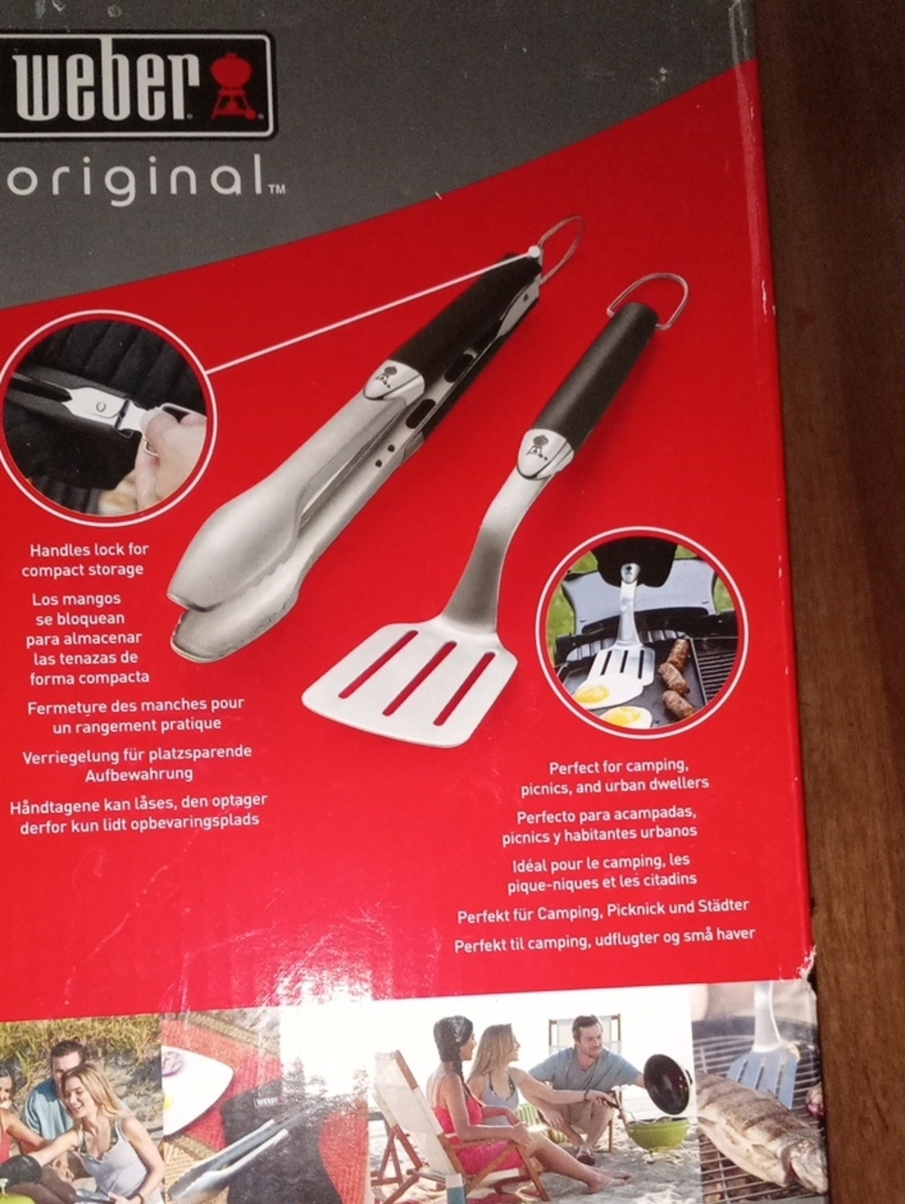 Weber Stainless Steel Portable BBQ Tool Set - Black
